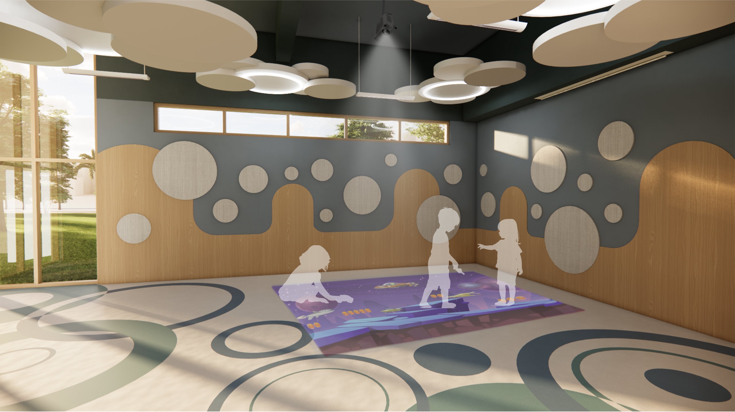 Multipurpose Room Play Floor Rendering
