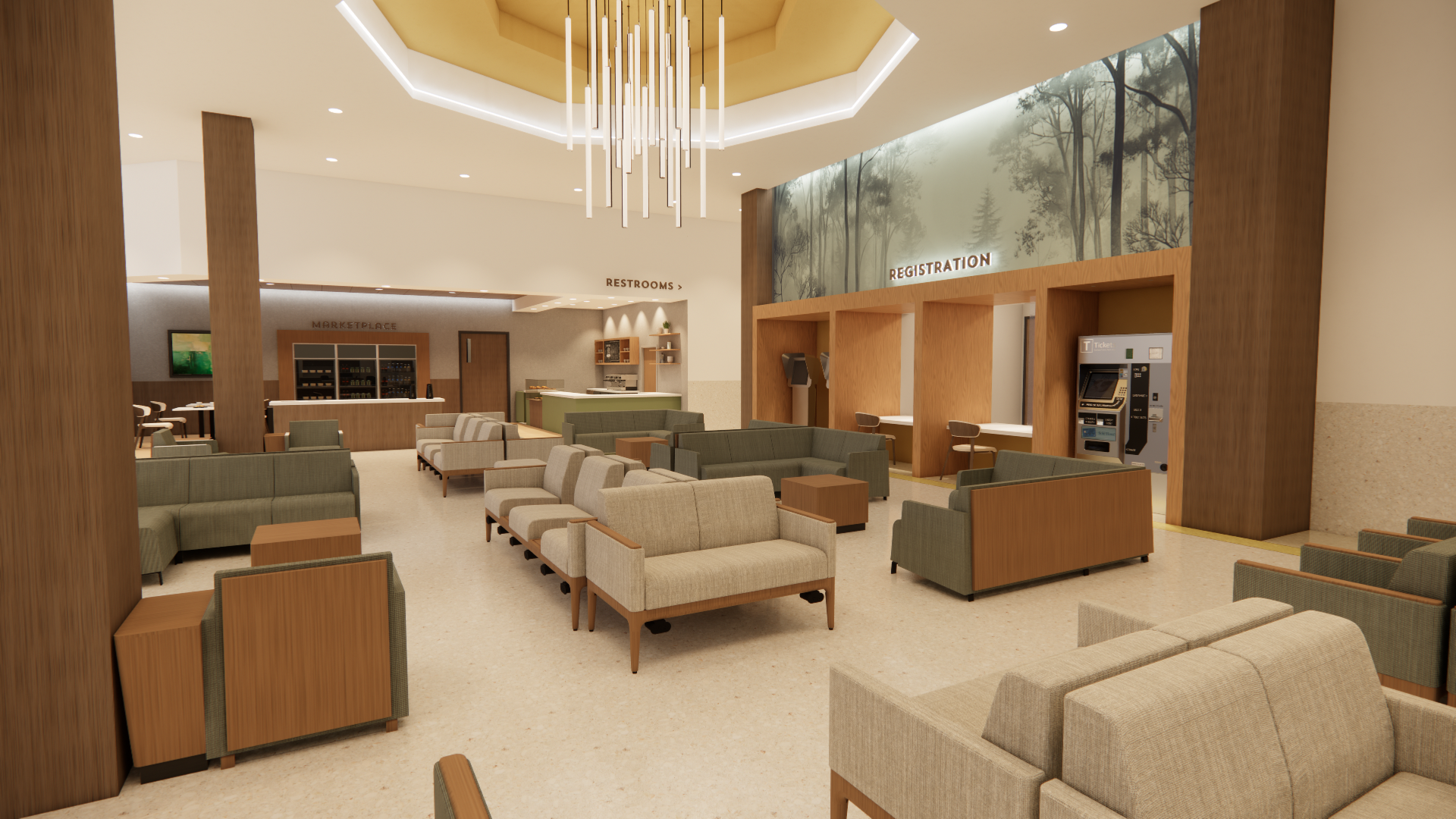 Rendering – Waiting Area to Regisistration 2