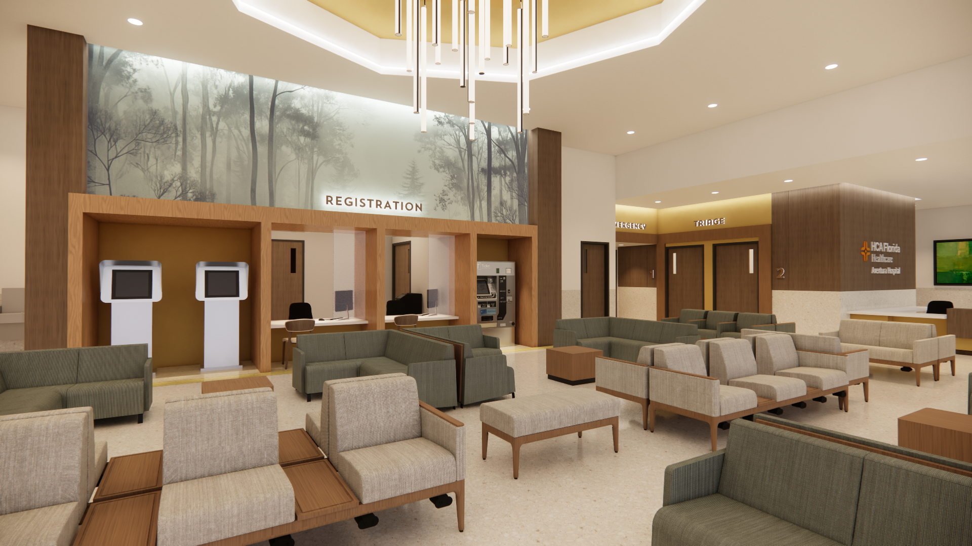 Rendering – Waiting Area to Regisistration